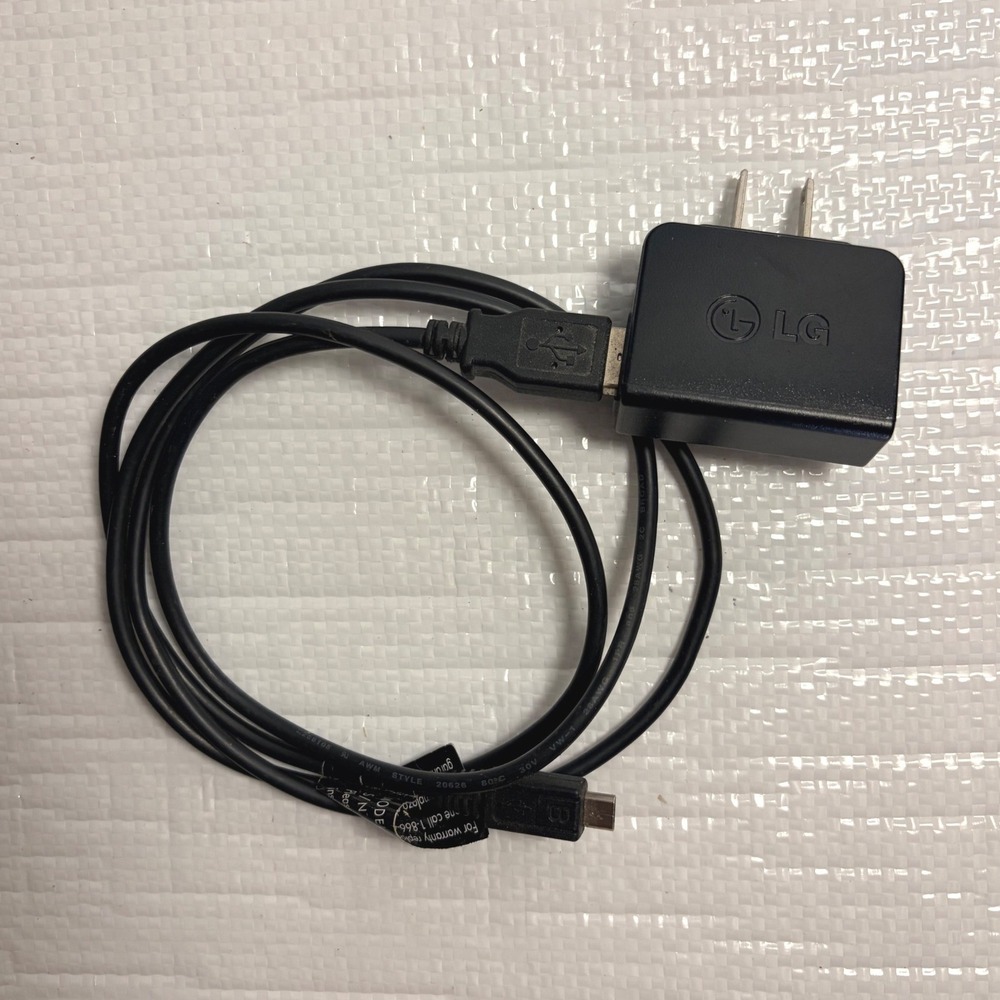 LG Wall Charger Adapter and Micro USB Cable OEM Model LG-DLC100 Black 47 Inch